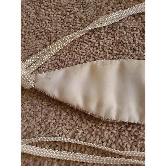 Christian DIOR CEINTURES  vintage hand beaded cream bridal cumberbund BELT SZ XS - Picture 5 of 13
